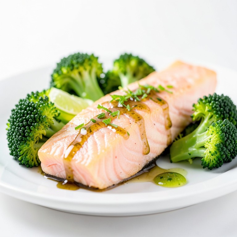 Lynrask laks med dampet brokkoli og lime