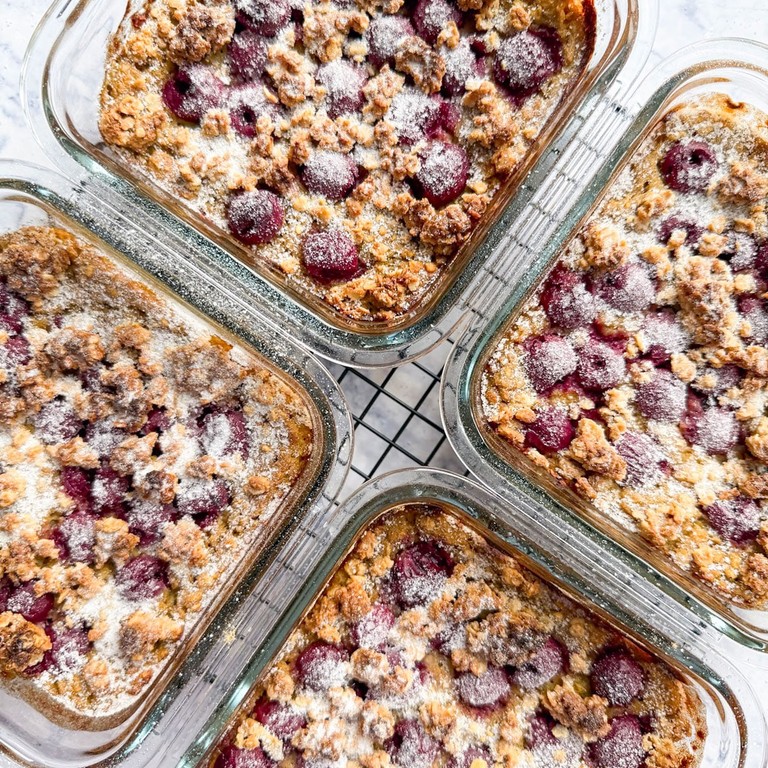 Kirsch Crumble Kuchen Oats