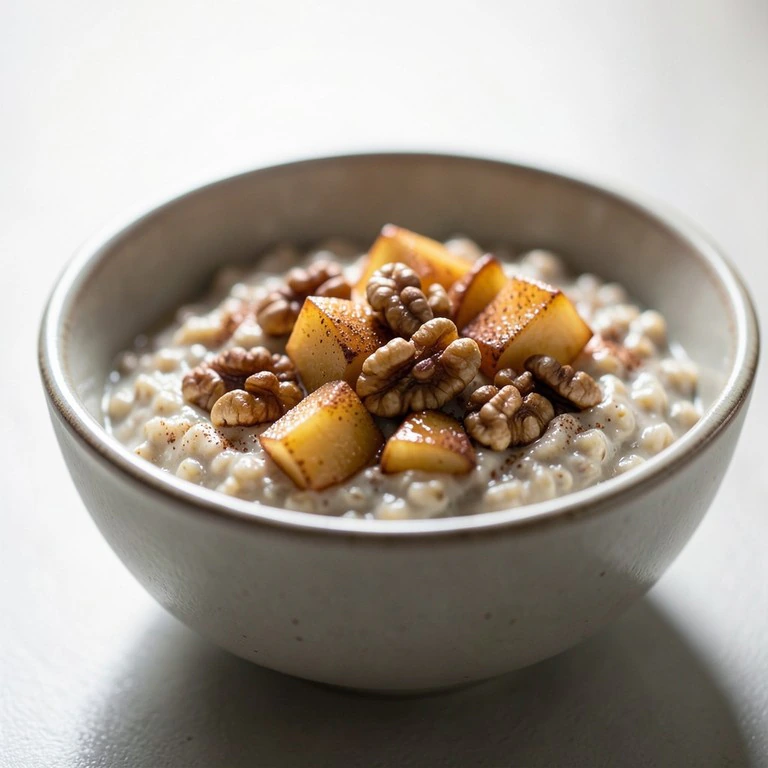 Porridge aux pommes et éclats de noix