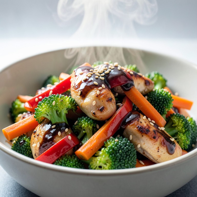 Proteinrik kyllingwok med sesam og sprø grønnsaker
