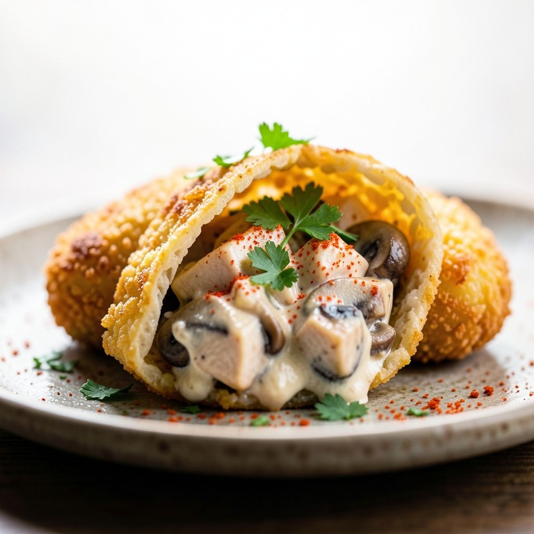 Wraps de riz croustillant au poulet crémeux