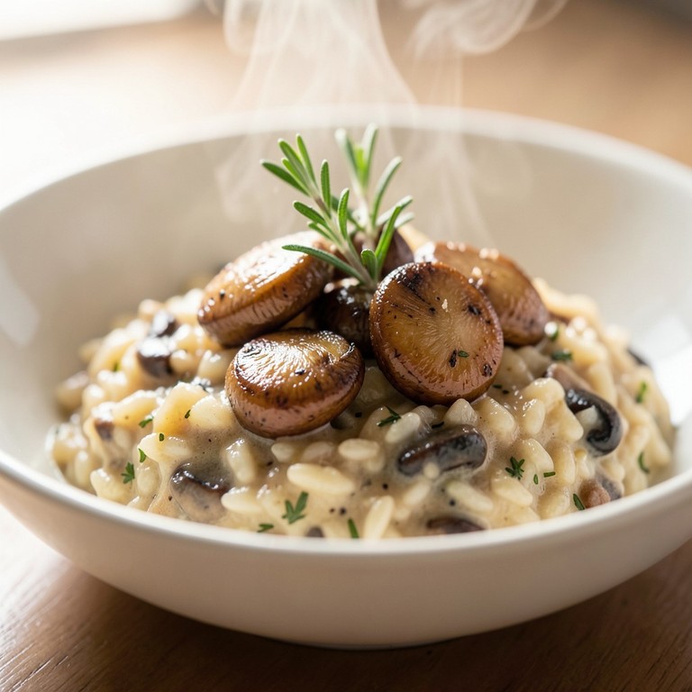 Klassisches cremiges Risotto mit Waldpilzen