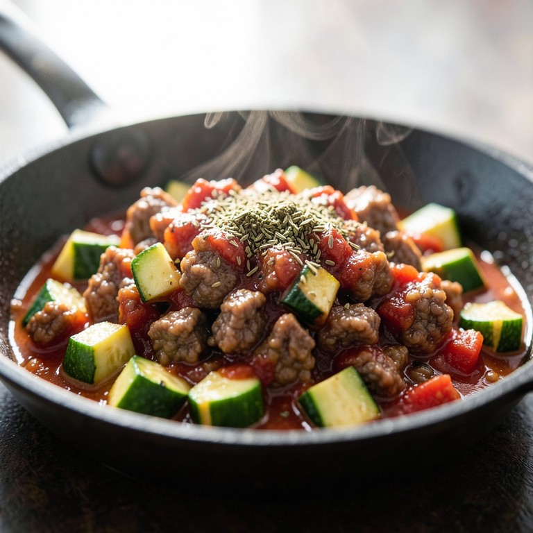 Poêlée de bœuf façon pizza