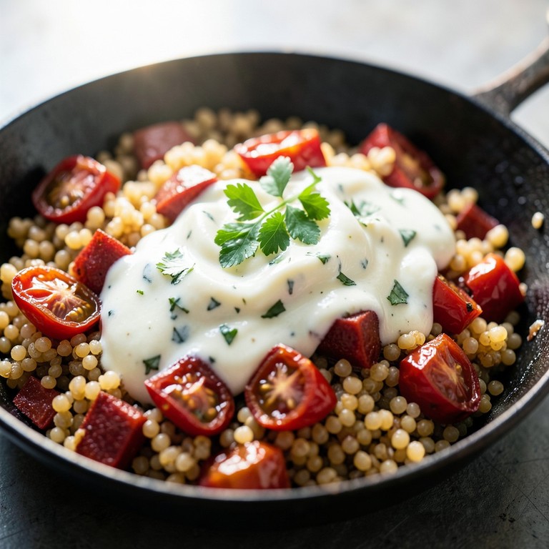 Poêlée express de semoule au chorizo et tomates cerises