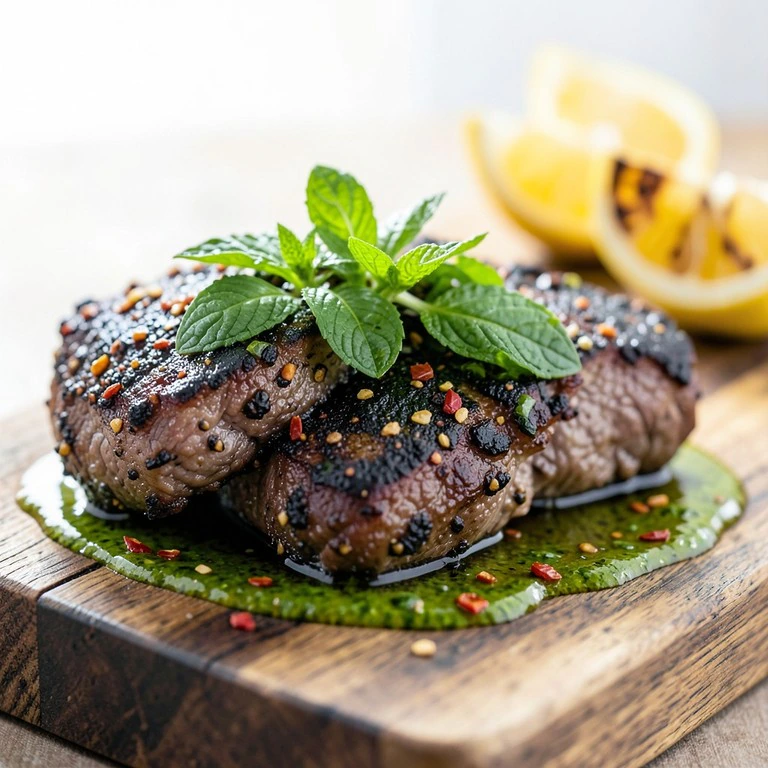 Spiced Mutton Chops with Mint Chimichurri