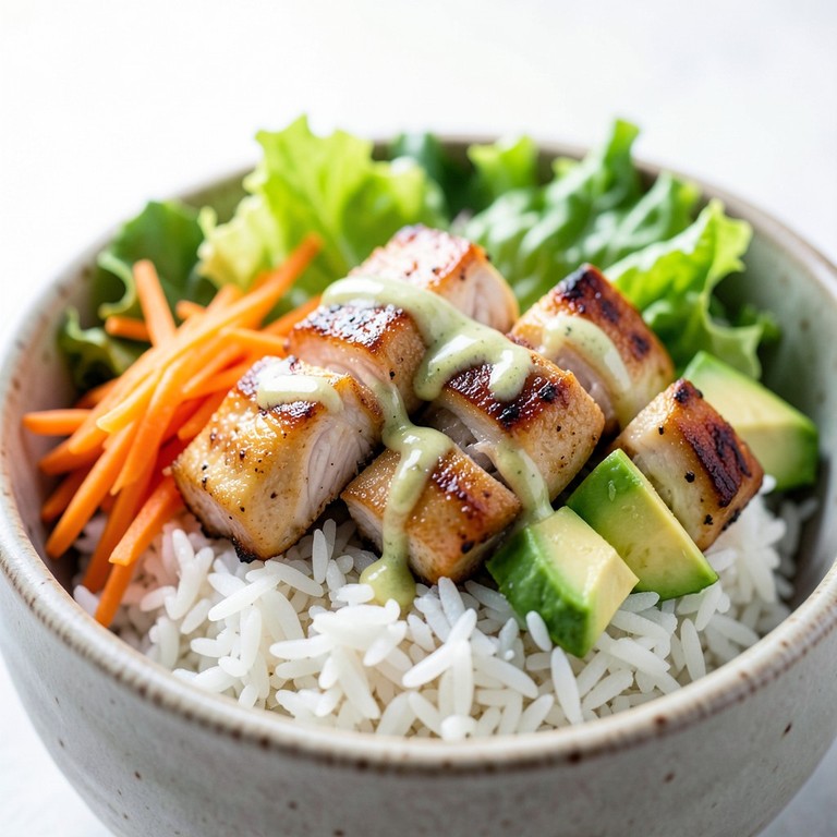 Kylling- og ris-bowl med lime og avokado