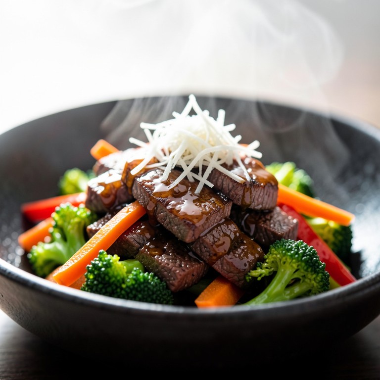 Pepperrot-marinert angus-wok med ingefær