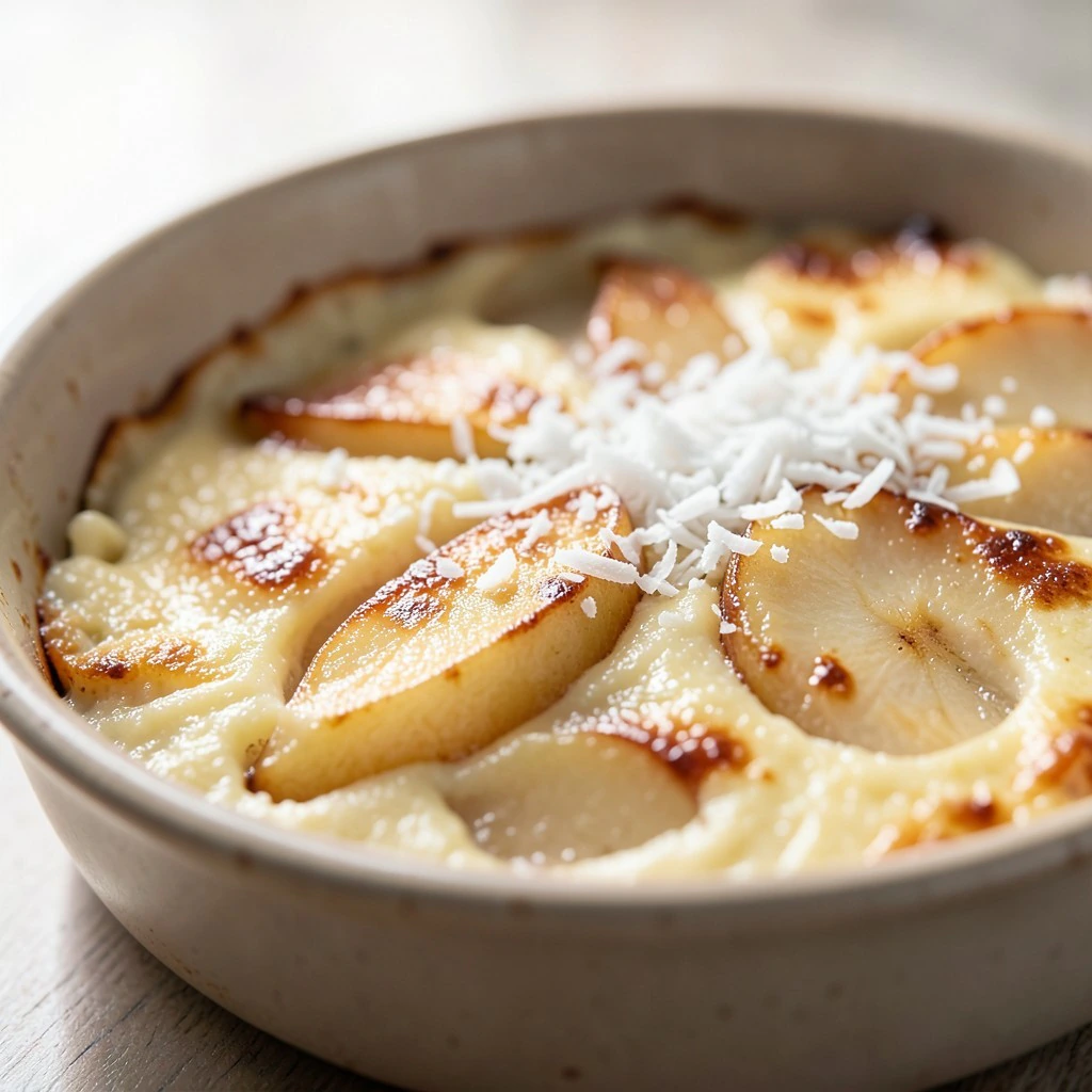 Clafoutis aux poires et lait de coco