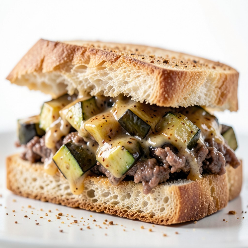 Sandwich Chaud à la Viande Hachée Épicée et Légumes Fondants