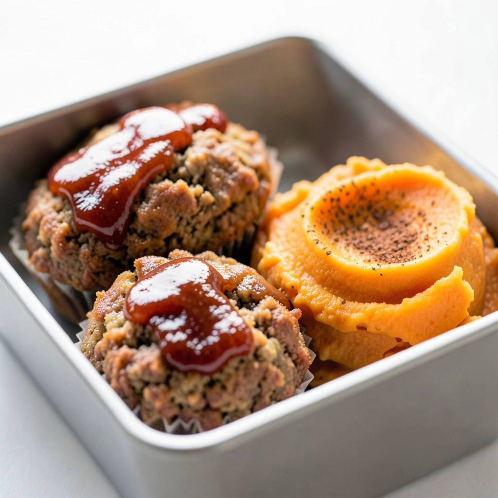 Mini Lentil and Walnut Loaf Muffins with Mashed Sweet Potato