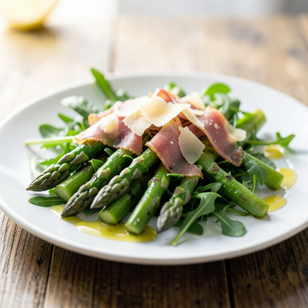 Salade croquante d'asperges et jambon fumé