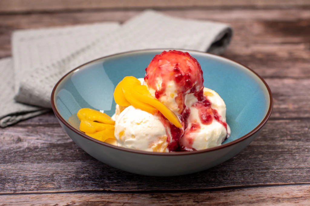 Helado de melocotón