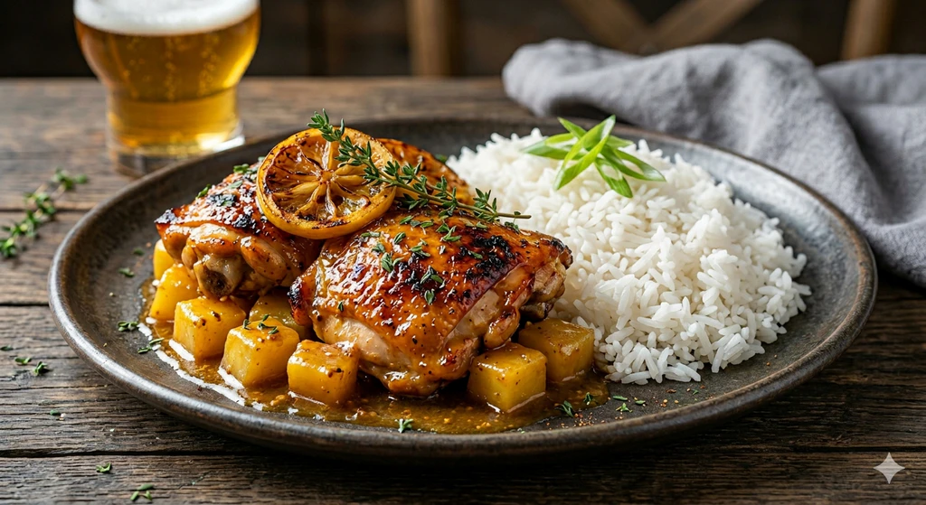 Pollo a la Mostaza con Cerveza