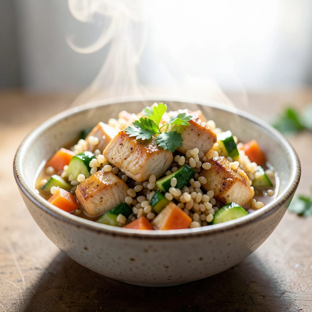 Boulgour Pilaf au Poulet et Petits Légumes au Cookeo