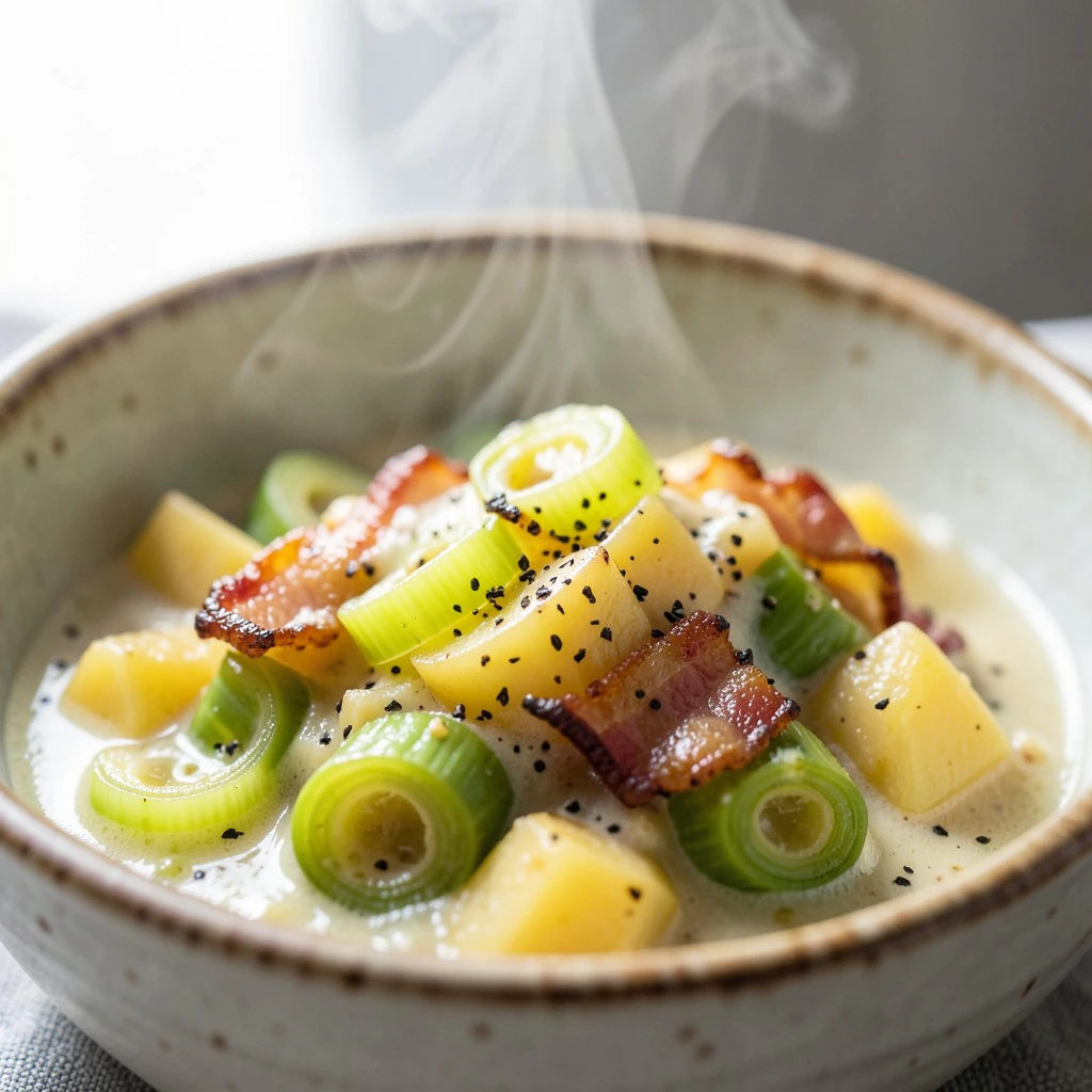 Fondue de Poireaux aux Lardons et Pommes de Terre au Cookeo