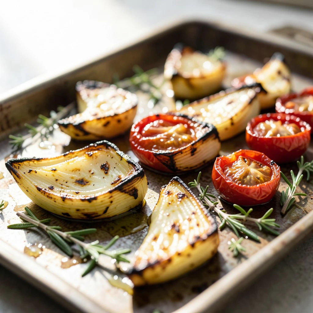 Ofengerösteter Fenchel mit Tomaten und Kräutern