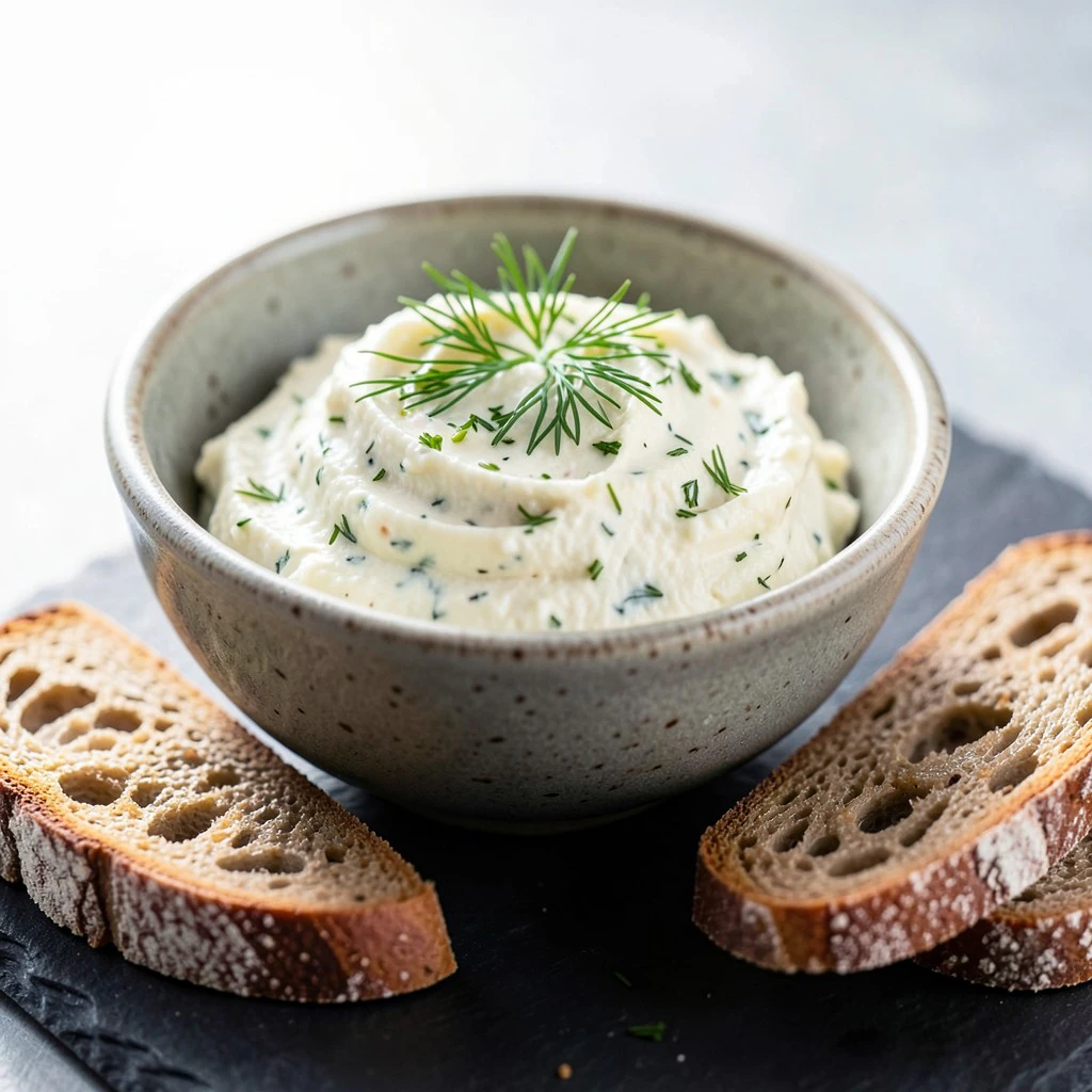 Klassischer Kräuter-Frischkäse mit Gartenkräutern