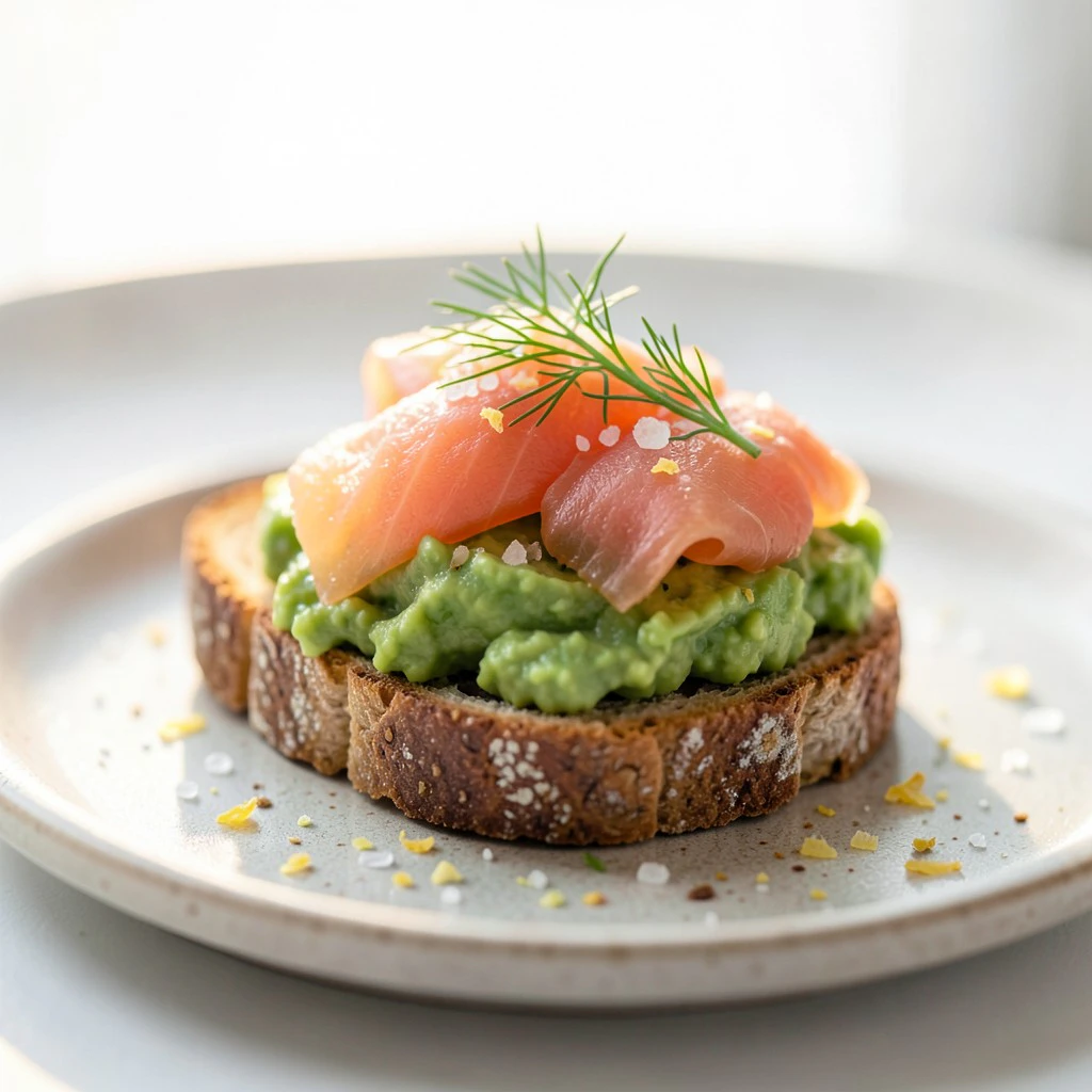 Avocado-Lachs-Toast mit Zitrone