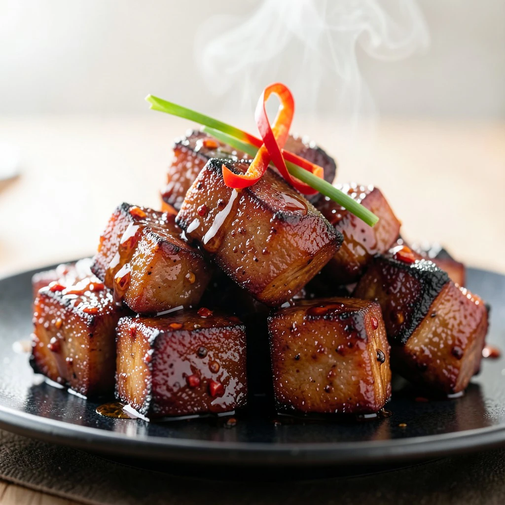 Scharfe Chili-Honig Pork Belly Burnt Ends