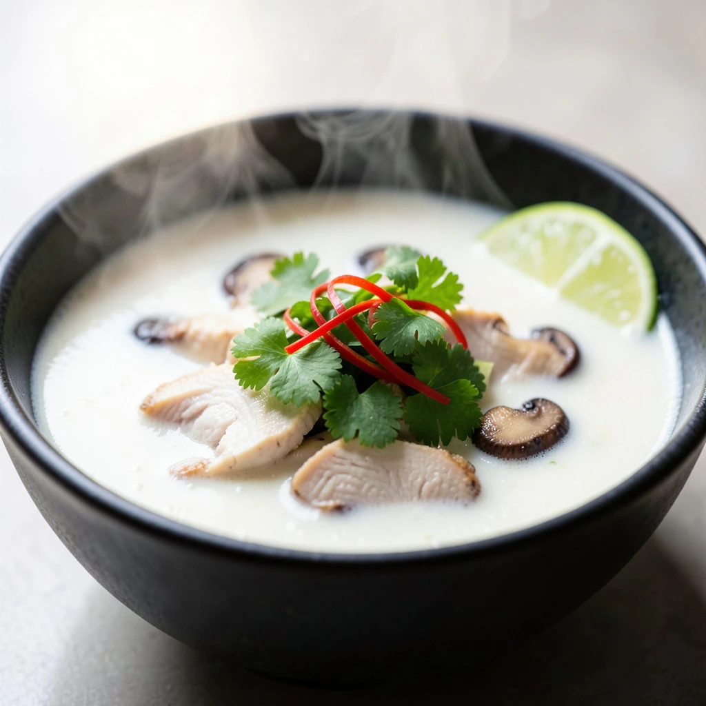 Thaise Kippensoep met Kokosmelk (Tom Kha Gai)