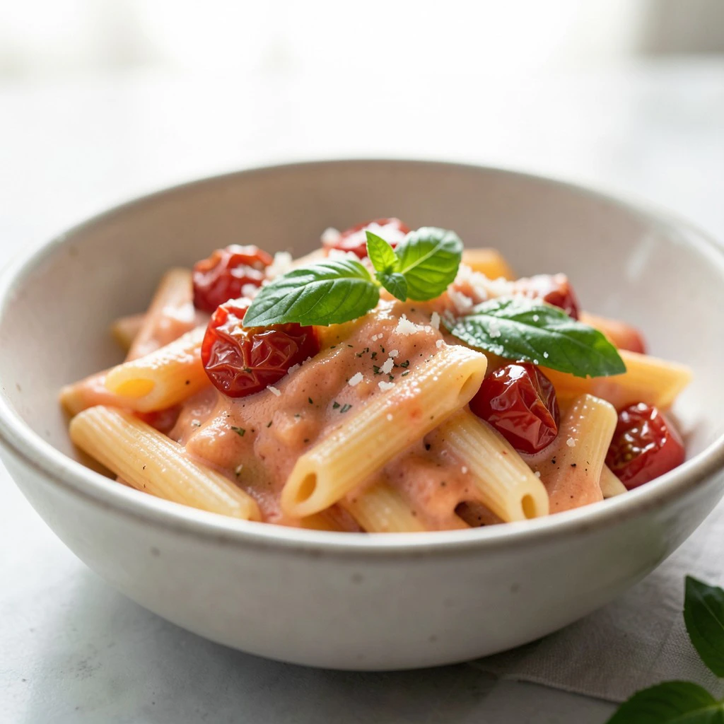 Romige Pasta met Kruidenkaas en Tomaat