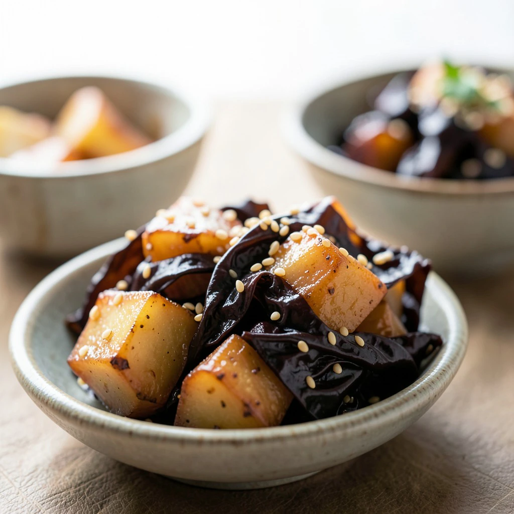 Soy-Braised Potatoes and Sesame-Braised Cabbage (Korean Banchan Duo)