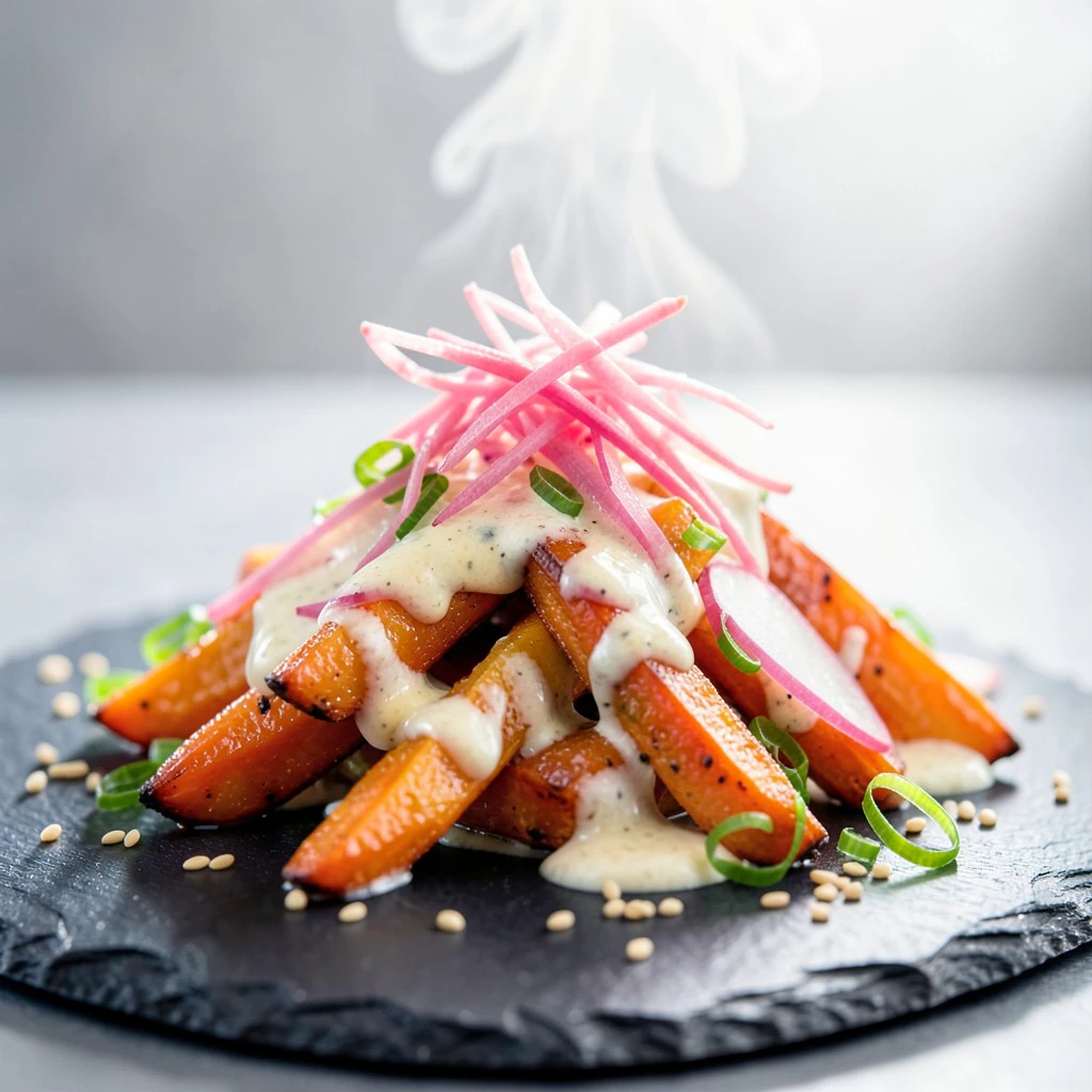 Shio Koji Glazed Carrots with Pickled Ginger