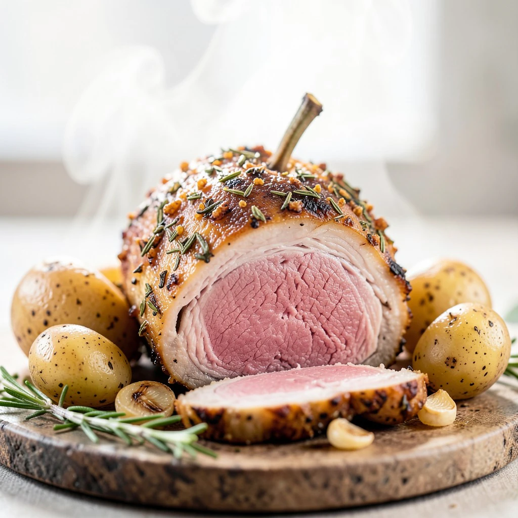 Épaule d'agneau rôtie aux herbes de Provence
