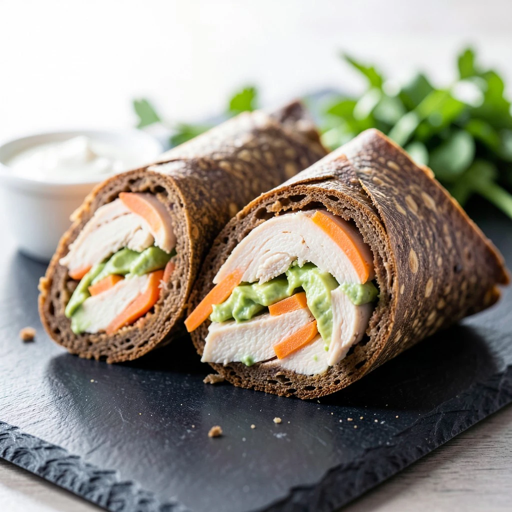 Wrap di Segale Proteico con Tacchino e Avocado