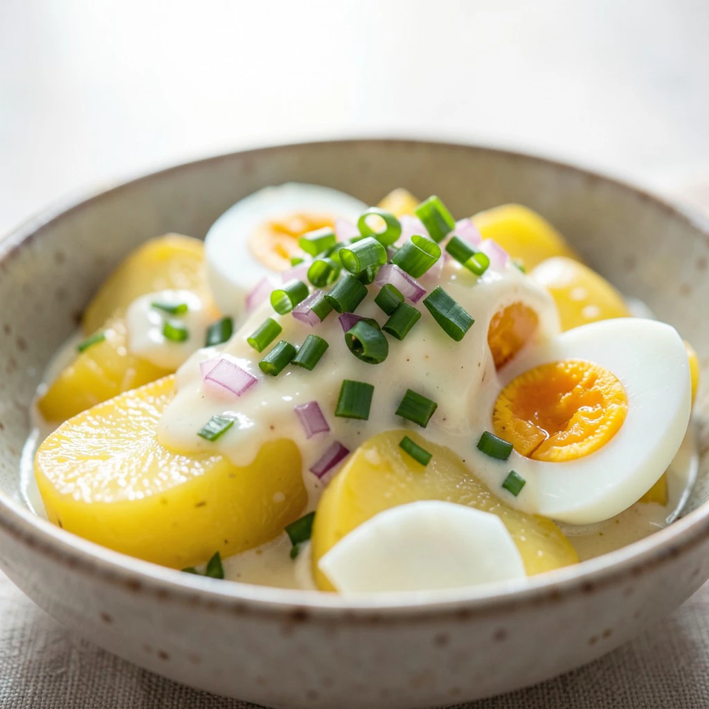 Klassischer schwäbischer Kartoffelsalat mit Ei