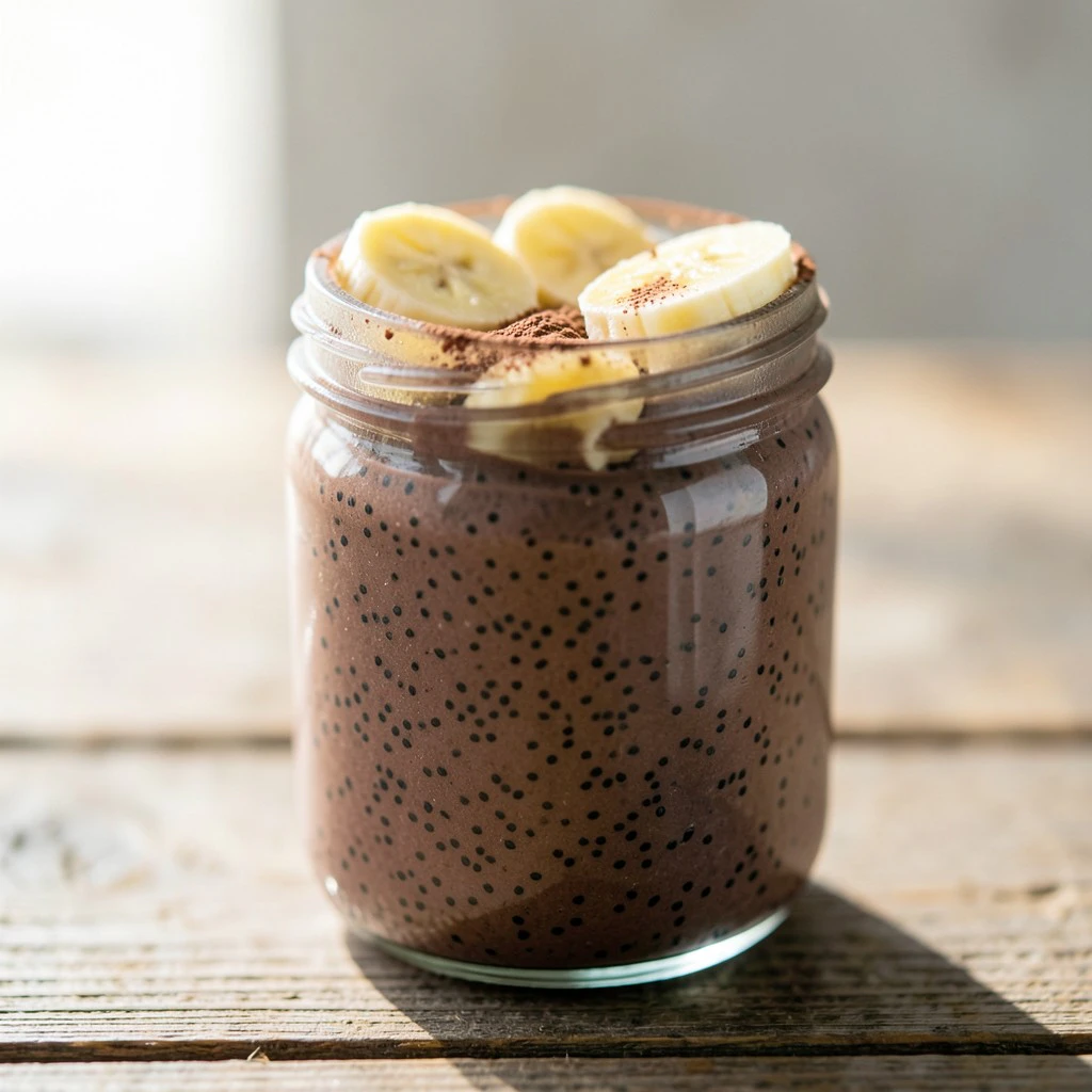 Crème dessert banane-chocolat aux graines de chia