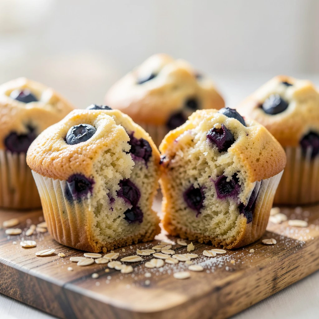 Muffins sains à la banane et aux myrtilles