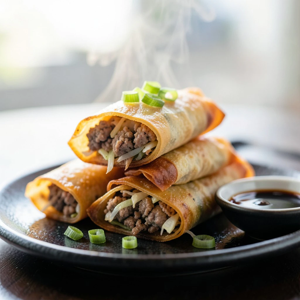 Crispy Vegan Sausage Spring Rolls
