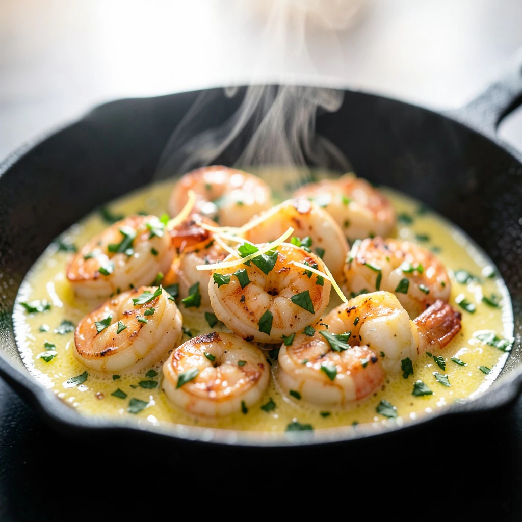 Crevettes sautées à l'ail et au citron
