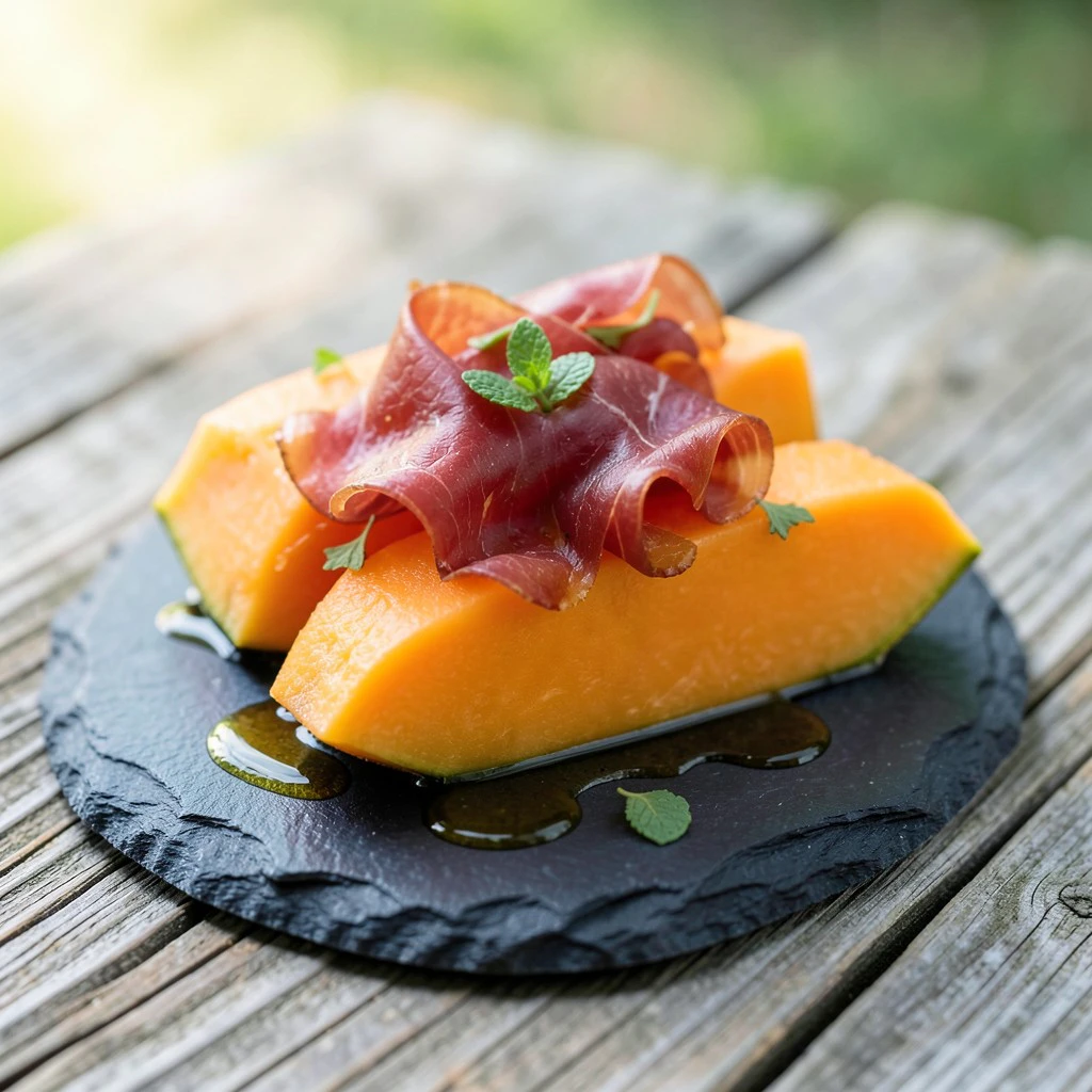 Melone mit Serranoschinken