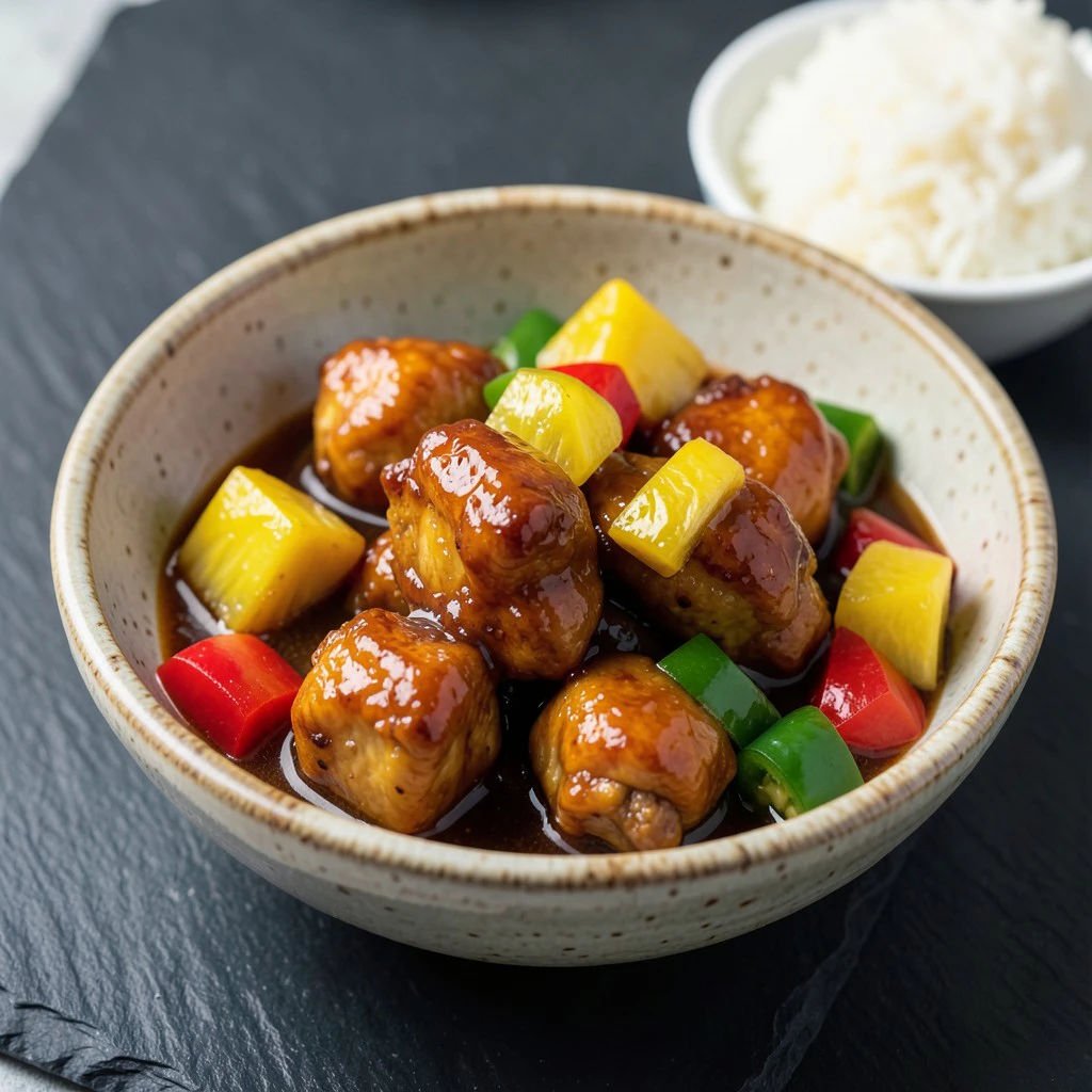 Poulet à l'Ananas Classique et sa Sauce Caramélisée
