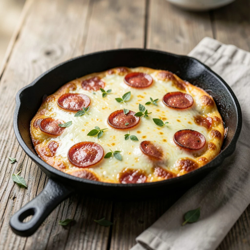 Pizza de Sartén con Pepperoni