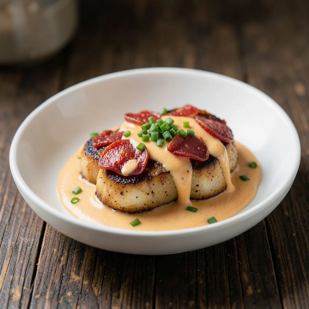 Lotte Rôtie au Chorizo et sa Crème au Piment Doux