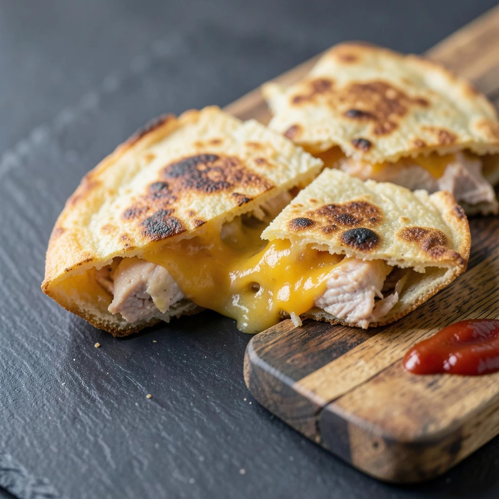 Quesadillas au Poulet Fondant et Ketchup