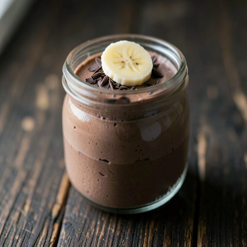 Mousse de Chocolate com Banana em Potes