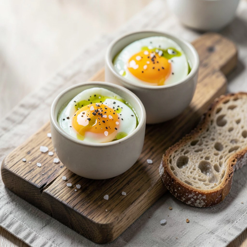 Oeufs a la coque a l'huile d'olive
