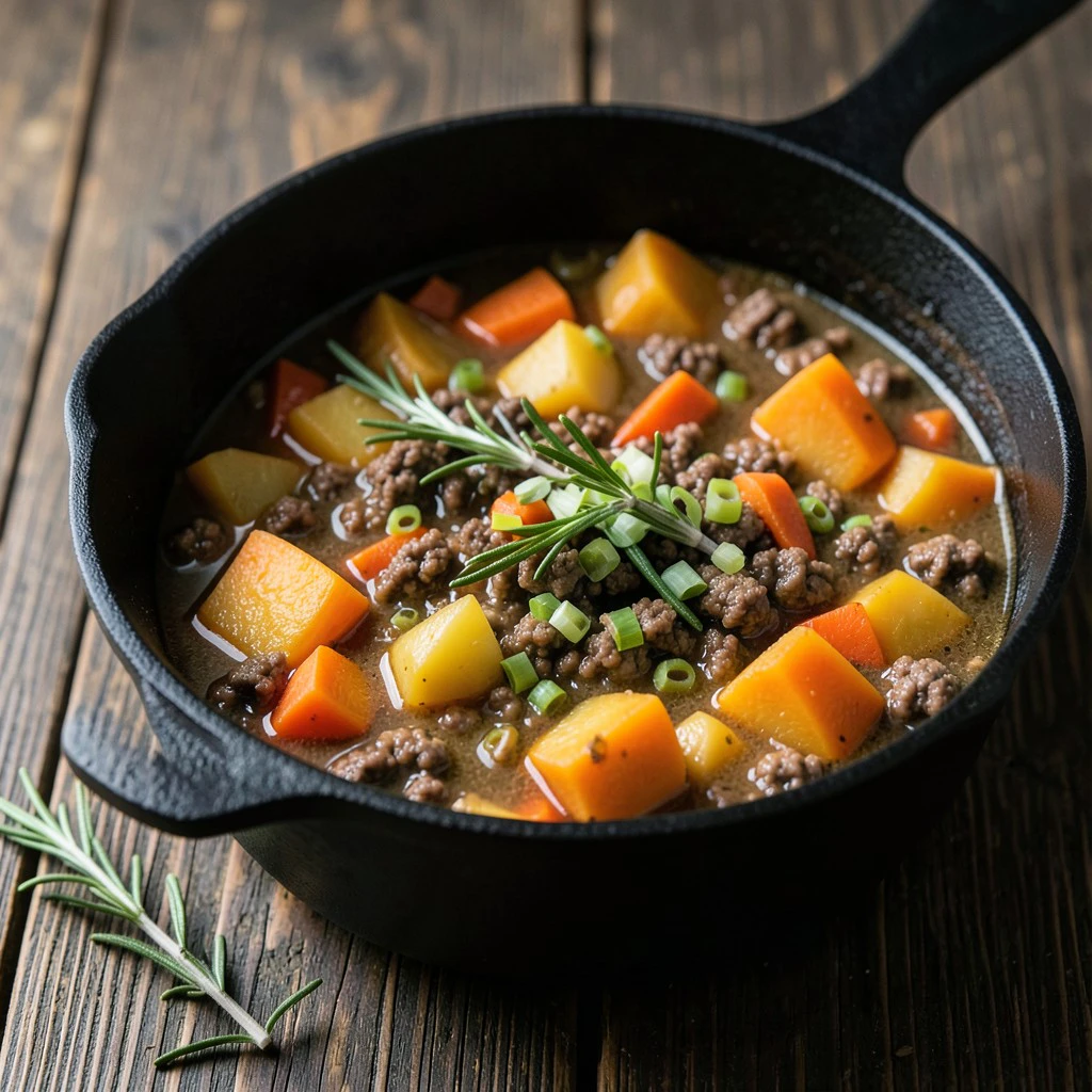 Herbstlicher Ofen-Eintopf mit Hackfleisch