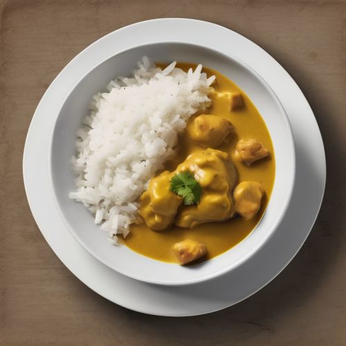 Hühnchen-Curry mit Reis und Gemüse