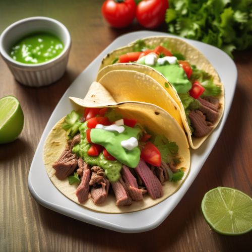 Beef Tacos with Hot Green Sauce