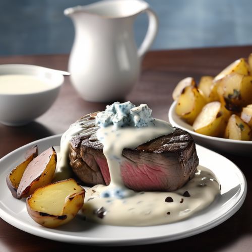 Steak with Blue Cheese and Chocolate Chip Potatoes
