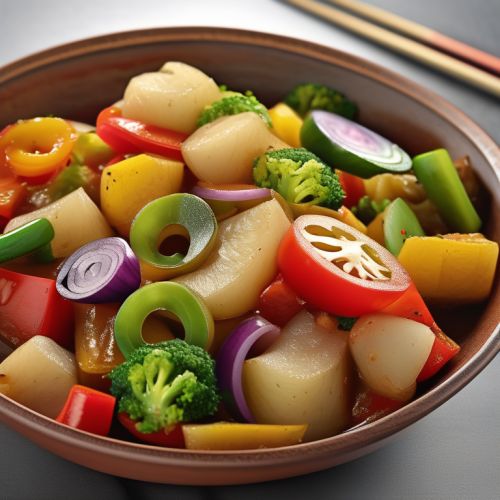 Stir-fried Tomato, Bitter Gourd, Onion, and Potato