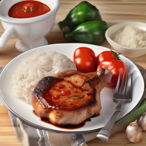 Garlic Tomato Pork Chops with Rice