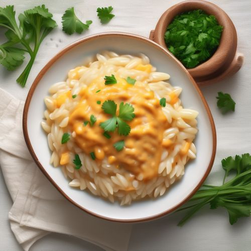 Creamy Orzo with Cheddar and Caramelized Onions