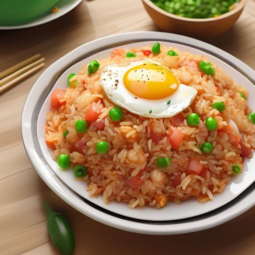 Tomato Fried Rice with Ham and Egg