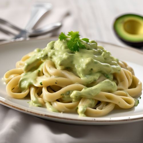 Creamy Onion Pasta with Avocado Sauce